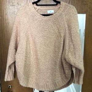 3/4 sleeve length light pink sweater